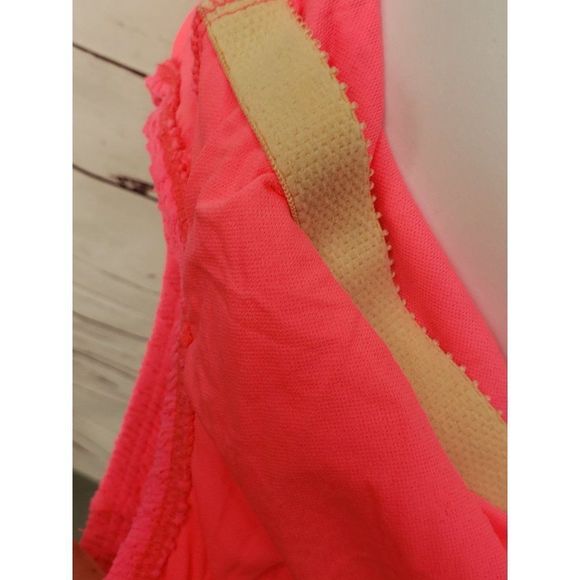 Catalina Vtg 90s Hot pink eyelet bathing suit Open Back sz 12 one piece swimsuit - Picture 5 of 11